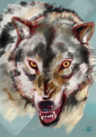 Wall Art, Angry Wolf Artwork