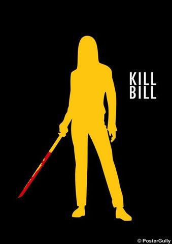 Wall Art, Kill Bill Artwork | Minimal Yellow, - PosterGully
