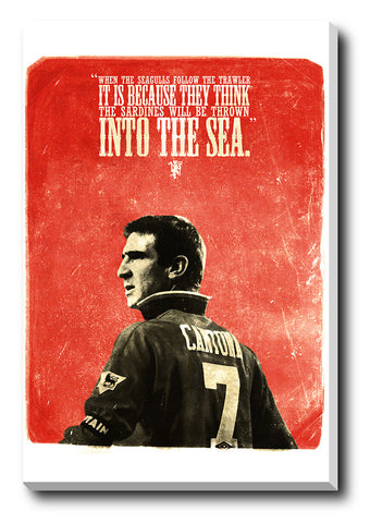 Canvas Art Prints, Cantona Manchester United Stretched Canvas Print, - PosterGully - 1
