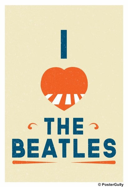 Wall Art, I love The Beatles, - PosterGully