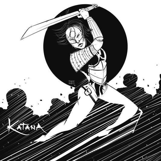 Square Art Prints, Dc Comics Katana Black And White Artwork