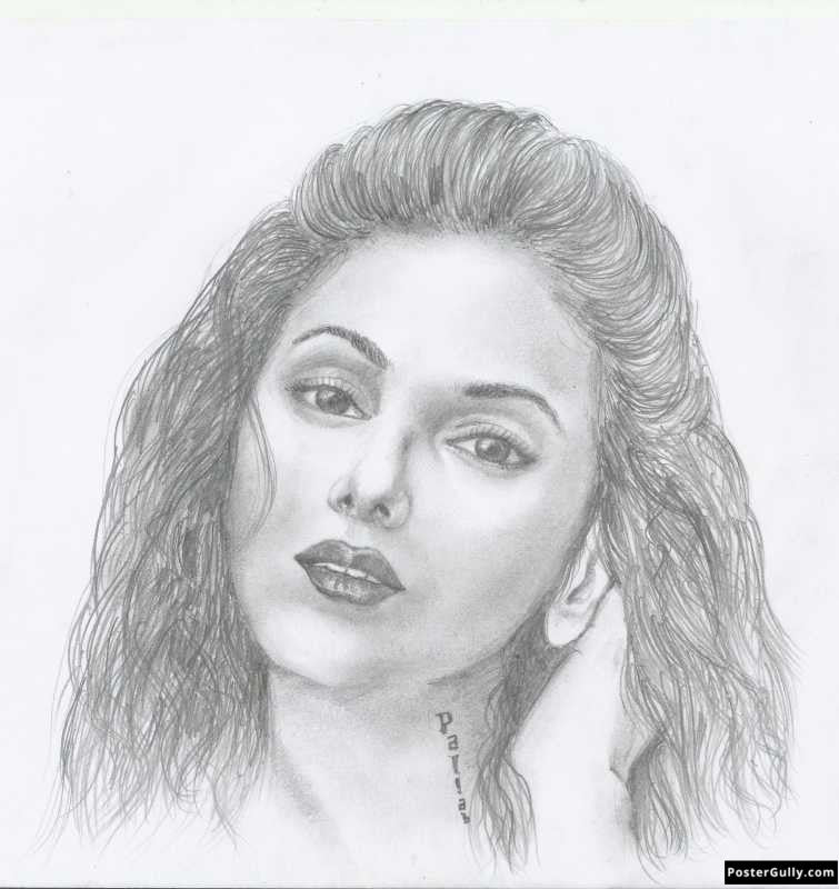Square Art Prints, Aditi Rao | Sketch Artwork