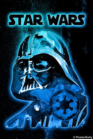 Wall Art, Darth Vader Blue Artwork | Star Wars, - PosterGully