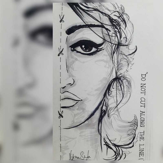 Square Art Prints, Beauty Sketch Artwork