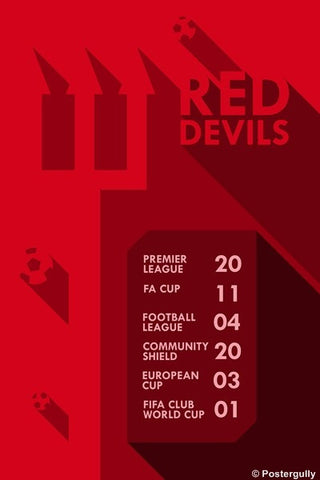 Wall Art, Manchester United Red Devils Stats, - PosterGully