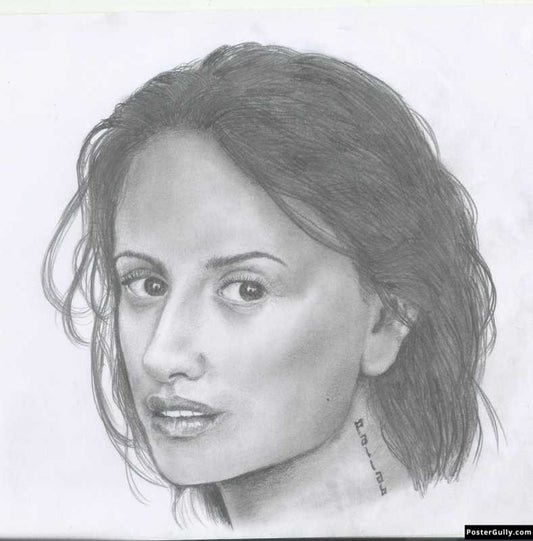 Square Art Prints, Penelope Cruz | Sketch Artwork