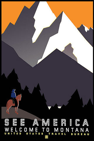 Wall Art, Welcome To Montana Mountain, - PosterGully