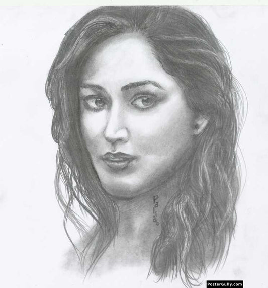 Square Art Prints, Yami Gautam | Sketch Artwork