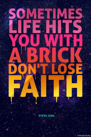 Wall Art, Life Hits Brick | Steve Jobs, - PosterGully