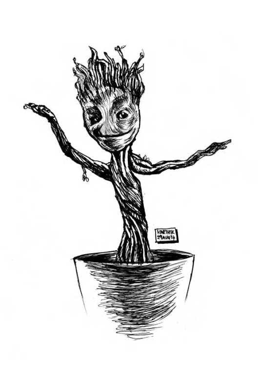 Wall Art, Baby Groot Artwork