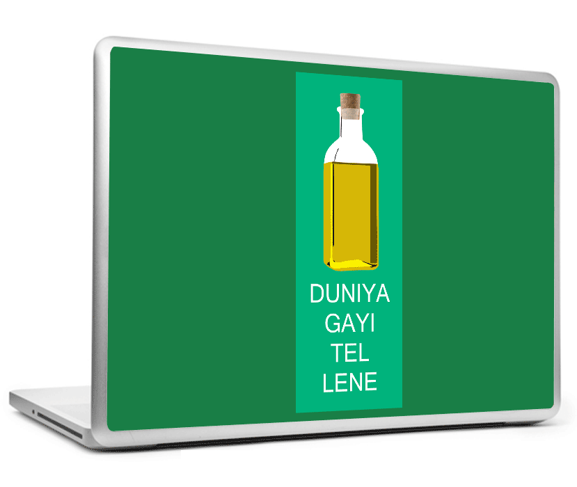 Laptop Skins, Duniya Gayi Tel Lene Laptop Skin, - PosterGully
