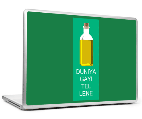 Laptop Skins, Duniya Gayi Tel Lene Laptop Skin, - PosterGully