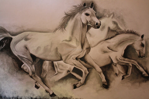 Wall Art, Running Horses | Sketch, - PosterGully