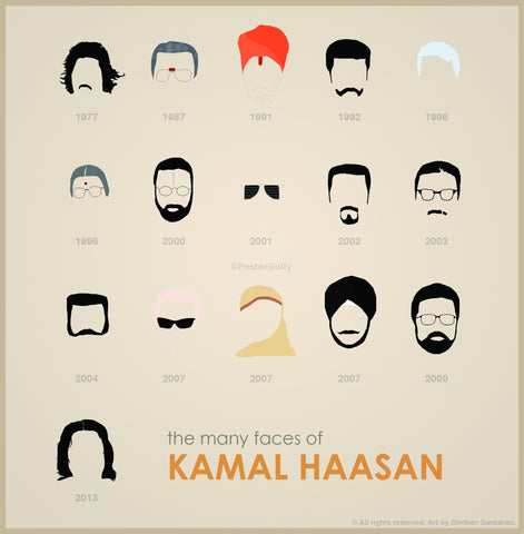 PosterGully Specials, Kamal Haasan Faces, - PosterGully