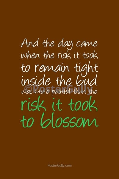 Wall Art, Risk Taken To Blossom, - PosterGully