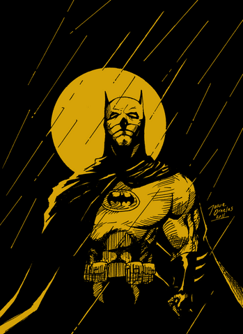 PosterGully Specials, Batman | Rain Sketch, - PosterGully