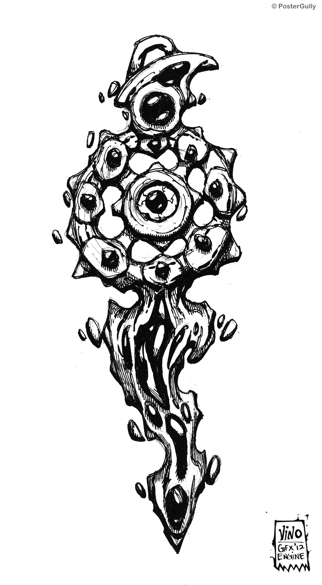 Wall Art, Pendant 01 Line Art, - PosterGully