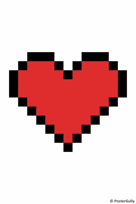 Wall Art, Pixel Heart, - PosterGully