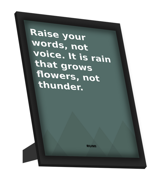 Framed Art, Raise Your Words | Rumi Quote Framed Art, - PosterGully