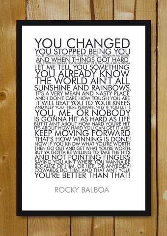 Glass Framed Posters, Rocky Quote Glass Framed Poster, - PosterGully - 1