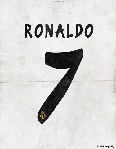 PosterGully Specials, Ronaldo No. 7 Minimal Football Poster, - PosterGully