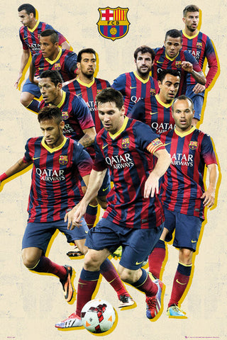 Maxi Poster, Barcelona Players Vintage 13/14 Maxi Poster, - PosterGully