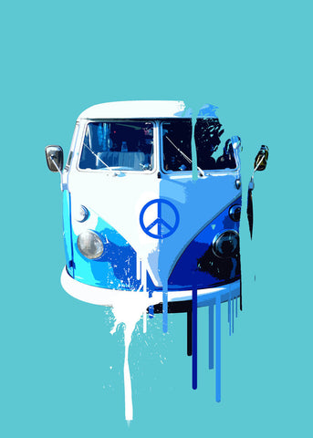 Seven Rays, Abstract - Peace Bus, - PosterGully