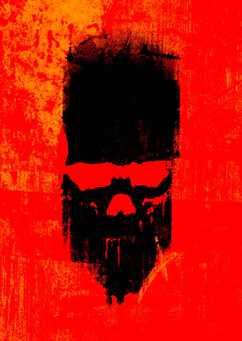 Seven Rays, Abstract - Mask with red Background, - PosterGully