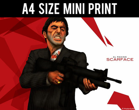 Mini Prints, Scarface | Al Pacino By Manu | Mini Print, - PosterGully