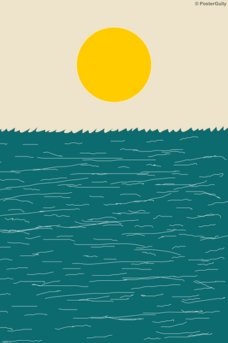 Wall Art, Sea And Sun Minimal Art, - PosterGully