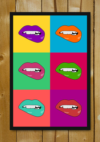 Glass Framed Posters, Sexy Lips Pop Art Glass Framed Poster, - PosterGully - 1