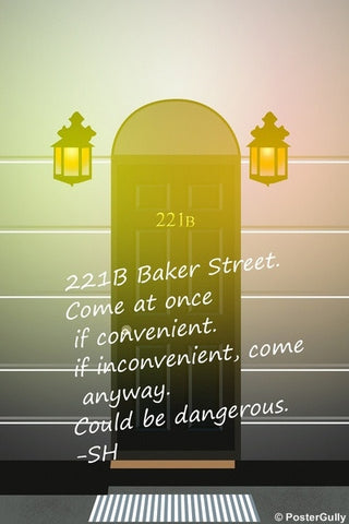 Wall Art, Sherlock Holmes | Quote | Come At 221B, - PosterGully