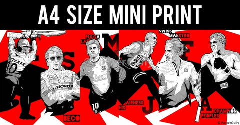 Mini Prints, Sports Legends | Red & Black | Mini Print, - PosterGully