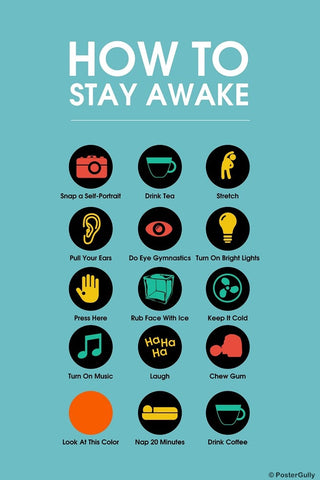 Wall Art, Stay Awake Manifesto | Blue, - PosterGully