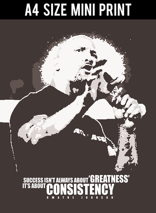 Mini Prints, Success Is Consistency | Dwayne Johnson | Mini Print, - PosterGully