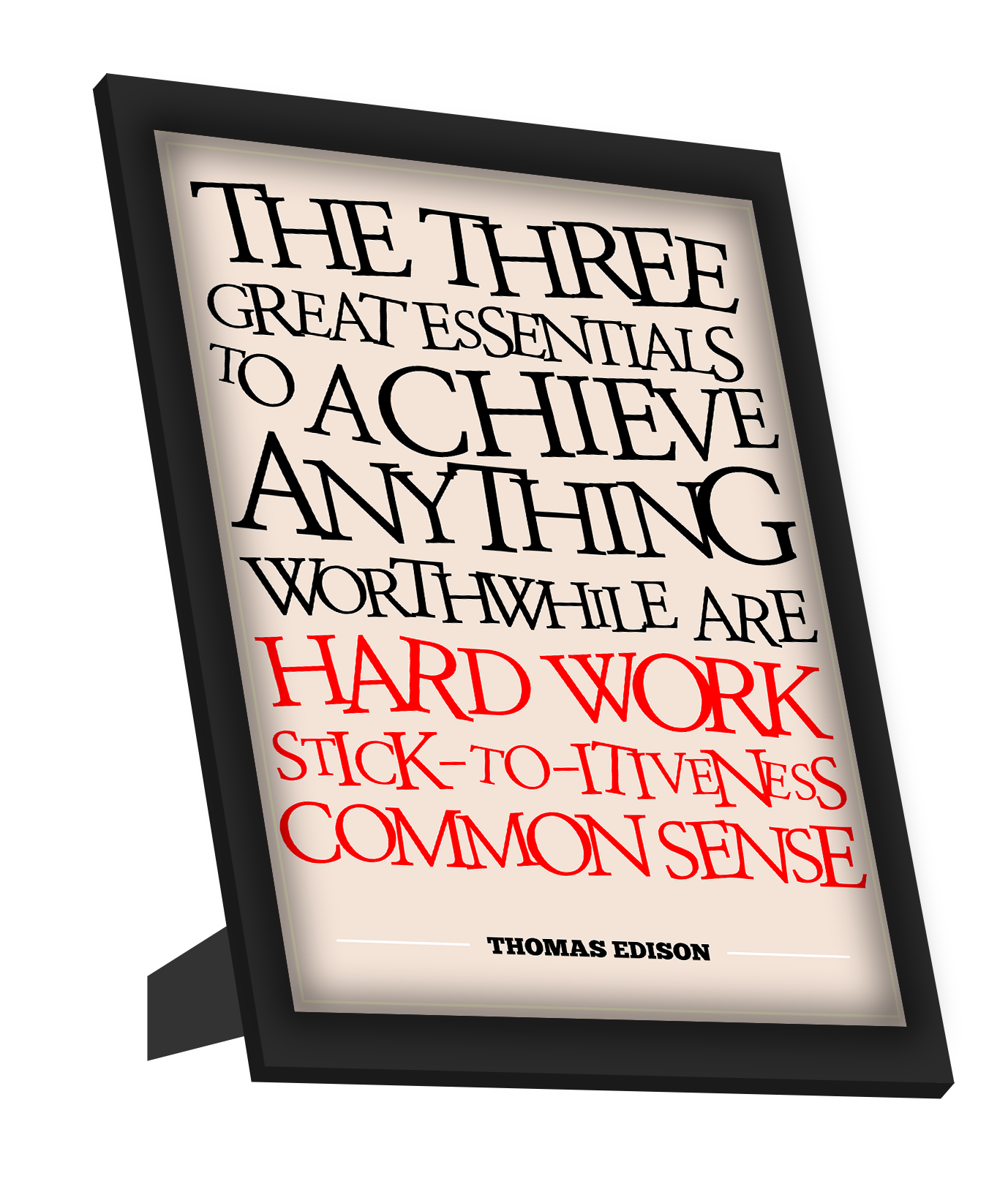 Framed Art, Success Thomas Edison Motivational Framed Art, - PosterGully