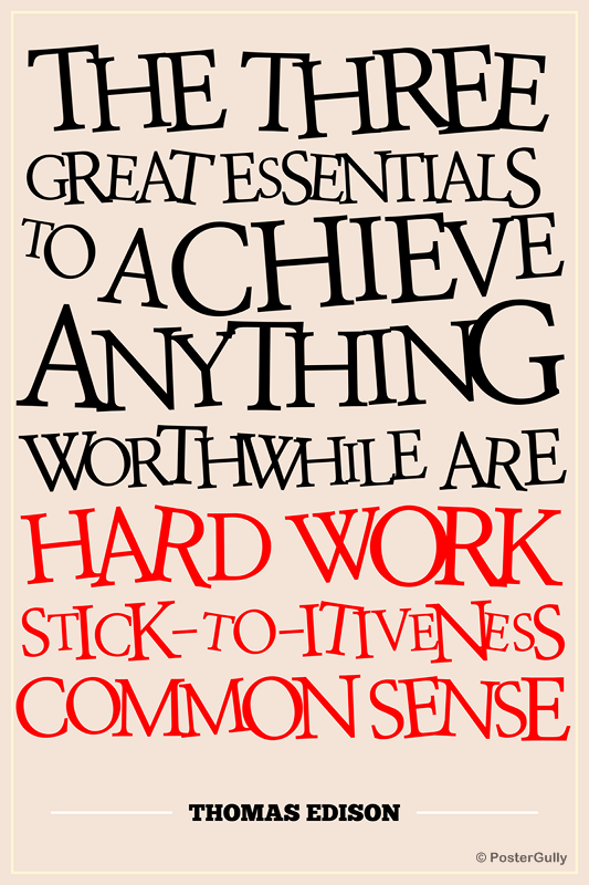 Wall Art, Success Thomas Edison Motivational, - PosterGully