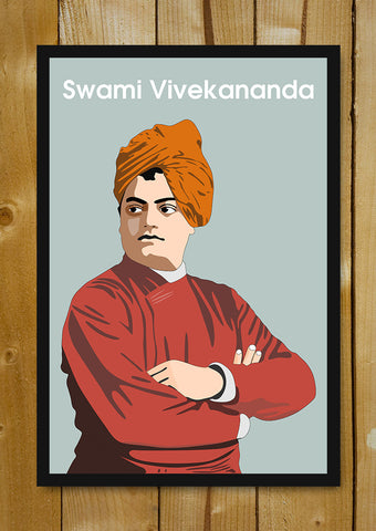 Glass Framed Posters, Swami Vivekananda Standing Glass Framed Poster, - PosterGully - 1