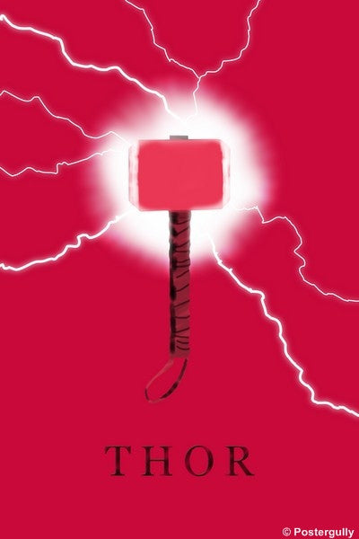 Wall Art, Thor Hammer-Red, - PosterGully