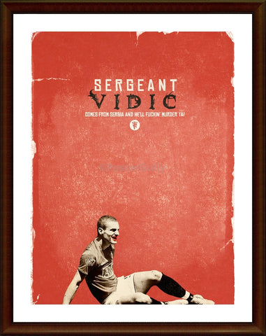PosterGully Specials, Vidic | Manchester United Minimal Football Art, - PosterGully