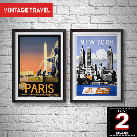 Set of 2 Vintage Travel Frames