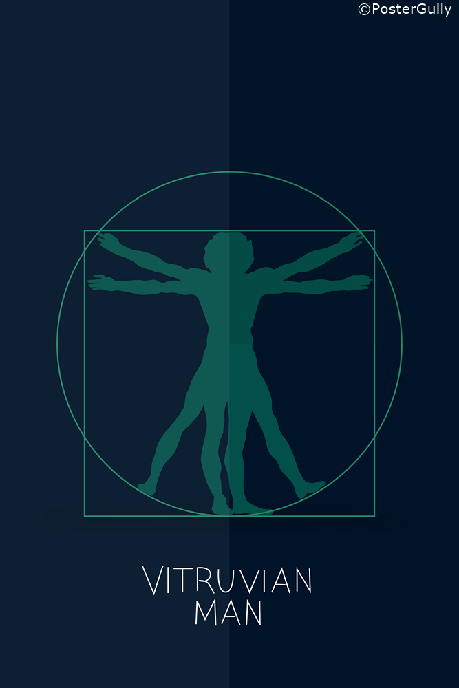 Wall Art, Vitruvian Man Leonardo Da Vinci, - PosterGully