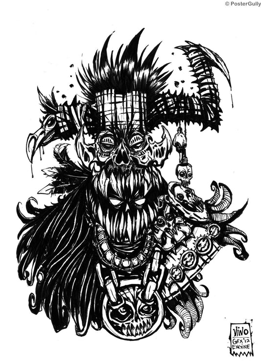 Wall Art, Witch Doctor Line Art, - PosterGully