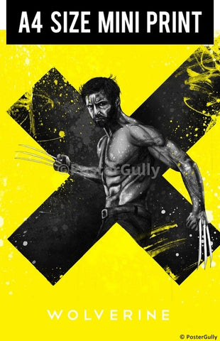 Mini Prints, Wolverine | Yellow Artwork | Mini Print, - PosterGully