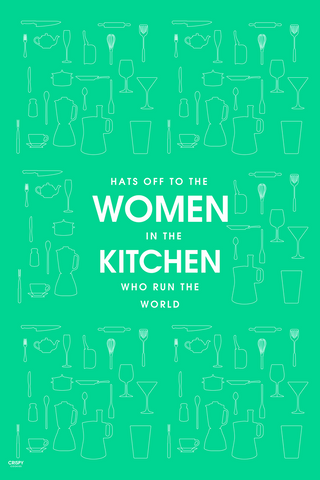 Wall Art, Women In Kitchen Green, - PosterGully