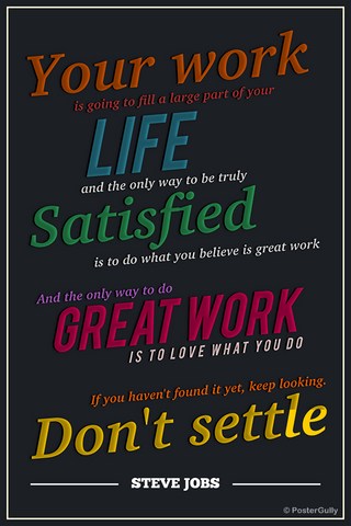 PosterGully Specials, Work Steve Jobs Motivational | Jumbo Poster, - PosterGully