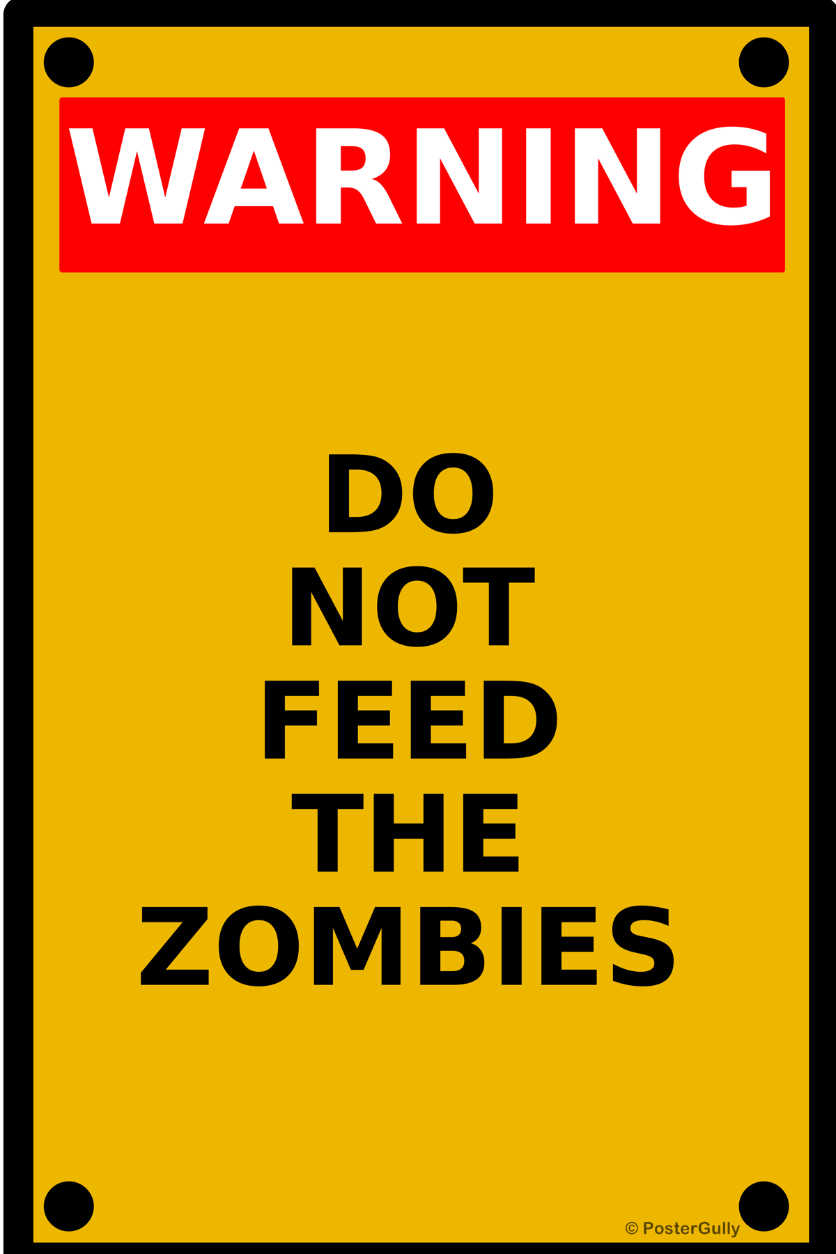 Wall Art, Zombie Warning, - PosterGully