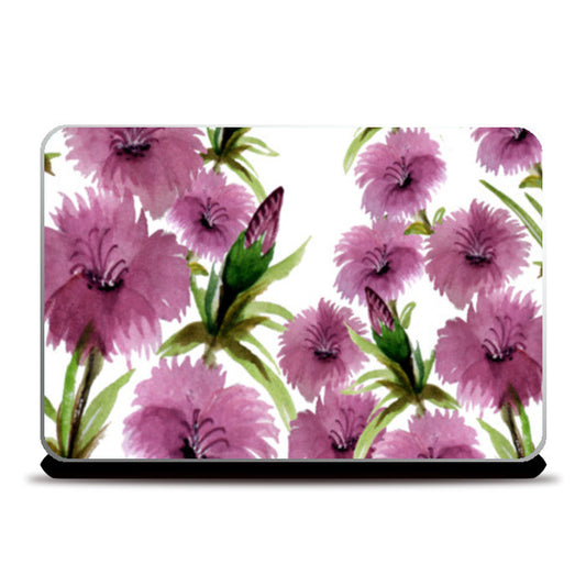 Laptop Skins, Purple Spring Flowers Design Laptop Skins