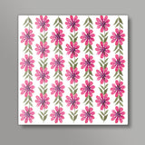 Elegant Floral Stripes Watercolor Summer Background Pattern  Square Art Prints