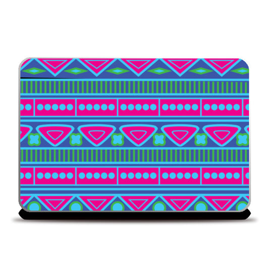 Geometric Pattern Blue Green Pink Laptop Skins